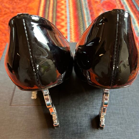 YSL - Opyum Heel Pumps - Black Patient Leather - Size US 10  EU 40 - Picture 4 of 16